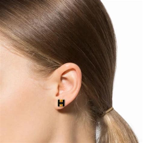 hermes earrings mini pop|Hermes gold mini pop h earrings.